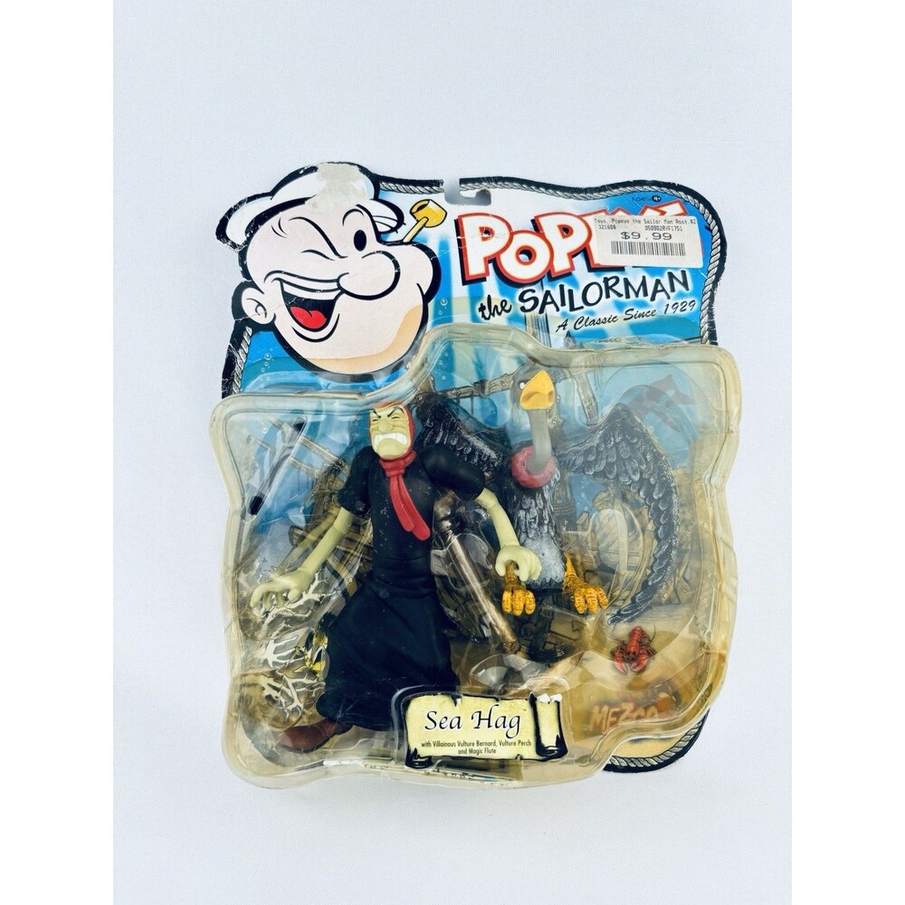 Vintage Popeye Sailorman Sea‎ Hag Mezco Action Figure 2001 - Read!